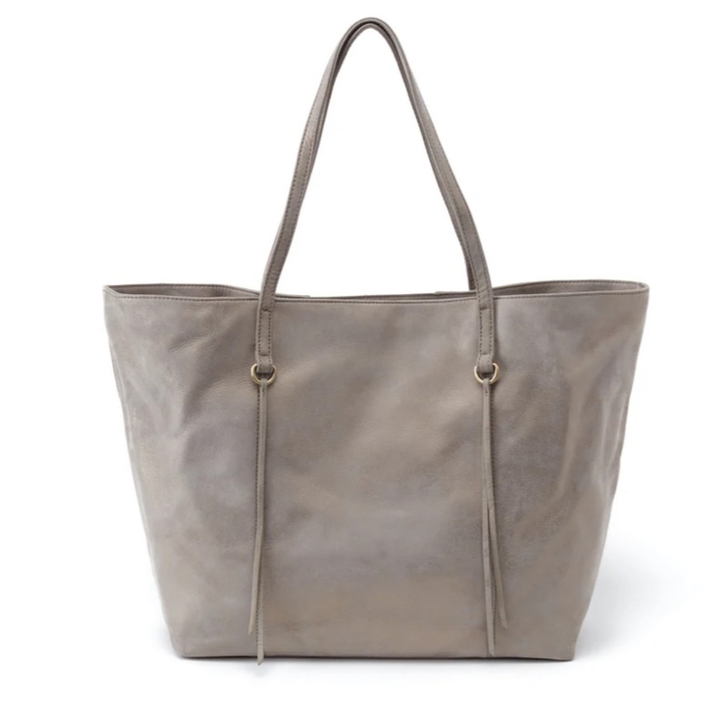 HOBO Gray Leather Tote Bag